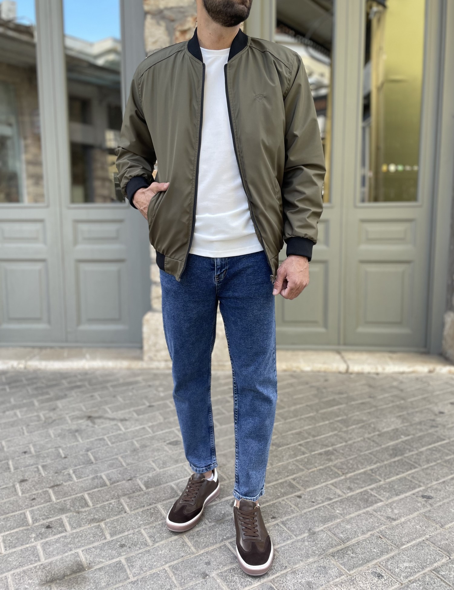 Ανδρικό χακί μπουφάν Bomber BC24913X φωτογραφία